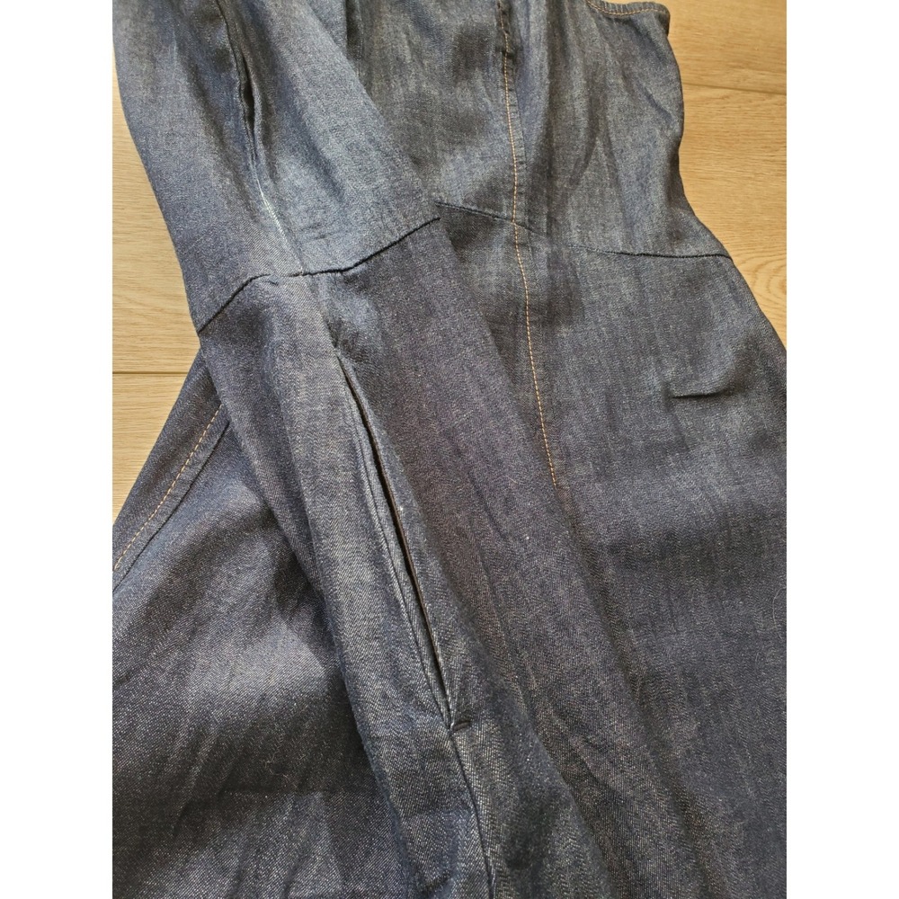Madewell Denim V-Neck Maxi Dress 100% Cotton Sleeveless Size 12 - Picture 12 of 16